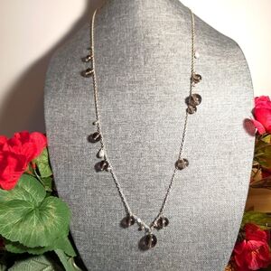 J. Crew Signed Vintage Y2K Era Extra Long Genuine Glass Crystal Necklace